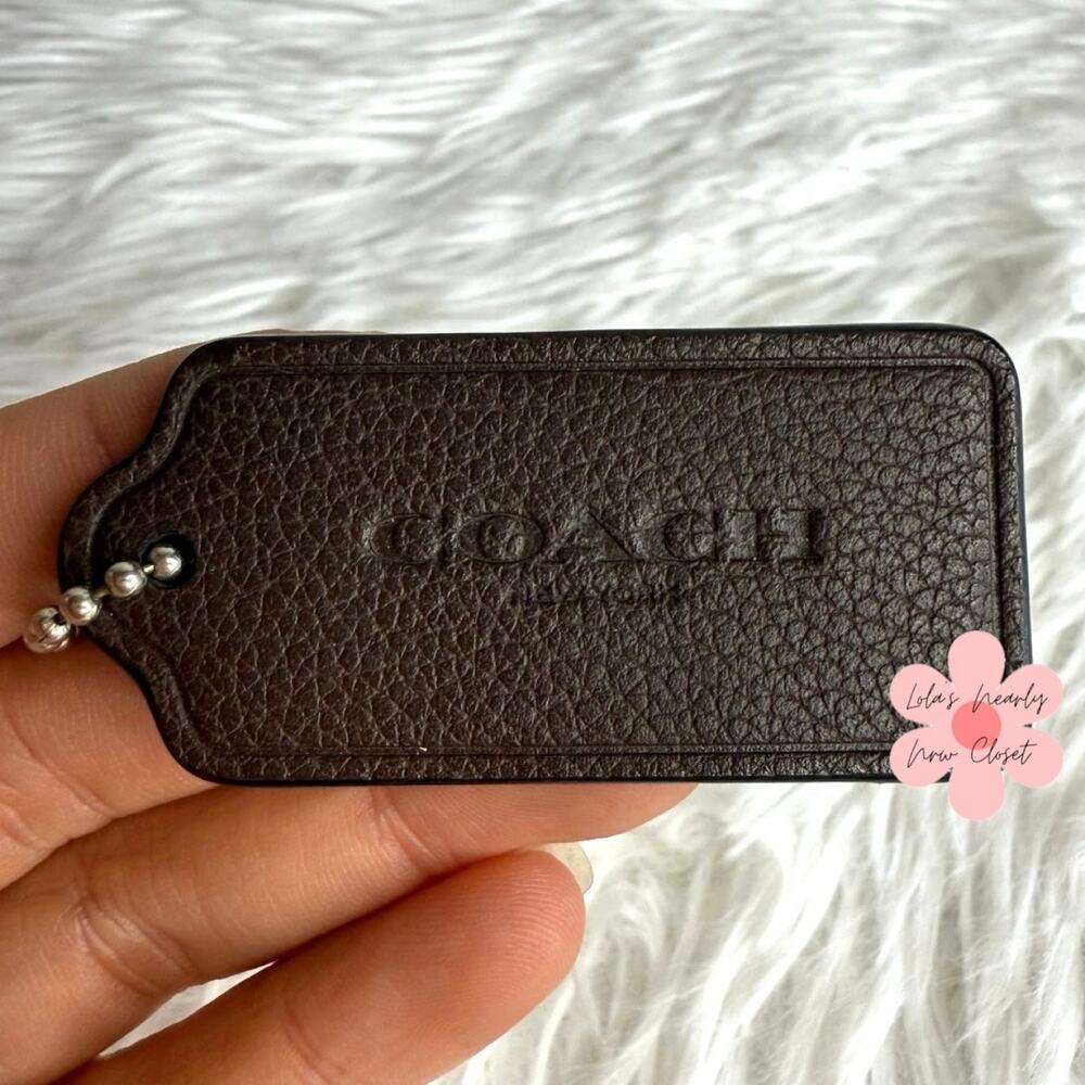 2" COACH Brown Fob Bag Charm Hang tag Hangtag